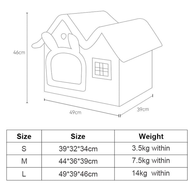 Removable Roof Plush Pet House - FurryPawsome