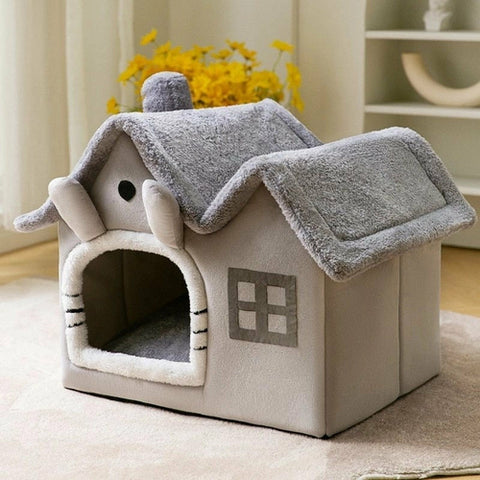 Removable Roof Plush Pet House - FurryPawsome