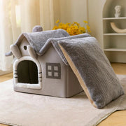 Removable Roof Plush Pet House - FurryPawsome