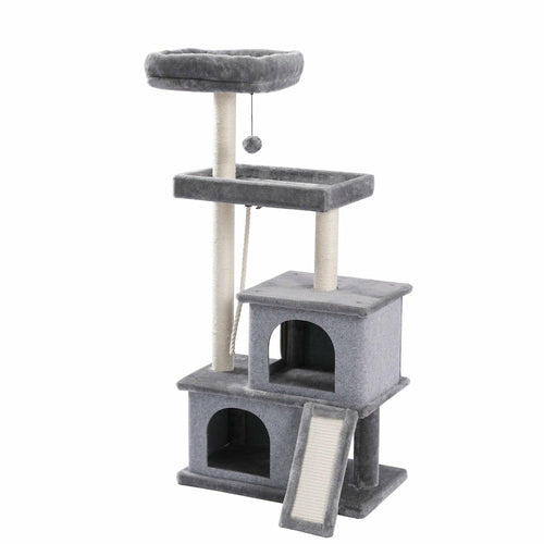 Cat Tree Entertainment Tower with Stairs - FurryPawsome