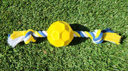 Rubber Soccer Ball Chew Toy with Tug Rope - FurryPawsome