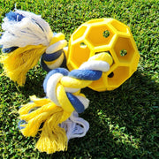 Rubber Soccer Ball Chew Toy with Tug Rope - FurryPawsome