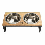 Wood & Metal Elevated Pets Feeder - FurryPawsome