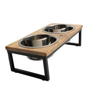 Wood & Metal Elevated Pets Feeder - FurryPawsome